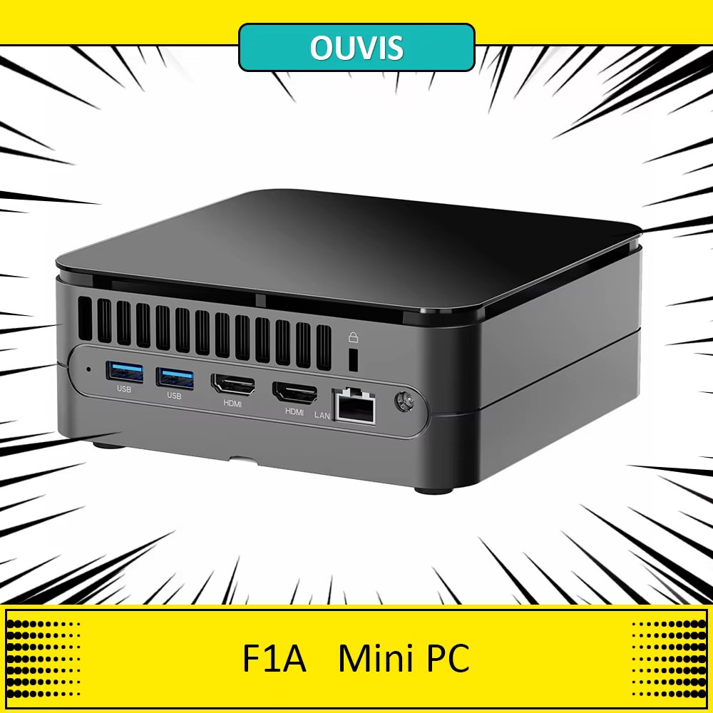 OUVIS F1A Mini PC, Intel Core Ultra 5 125H 14 Cores Up to 4.5GHz, 16GB RAM 1TB SSD, 2*HDMI+1*Type-C 4K 60Hz Triple Display, WiFi