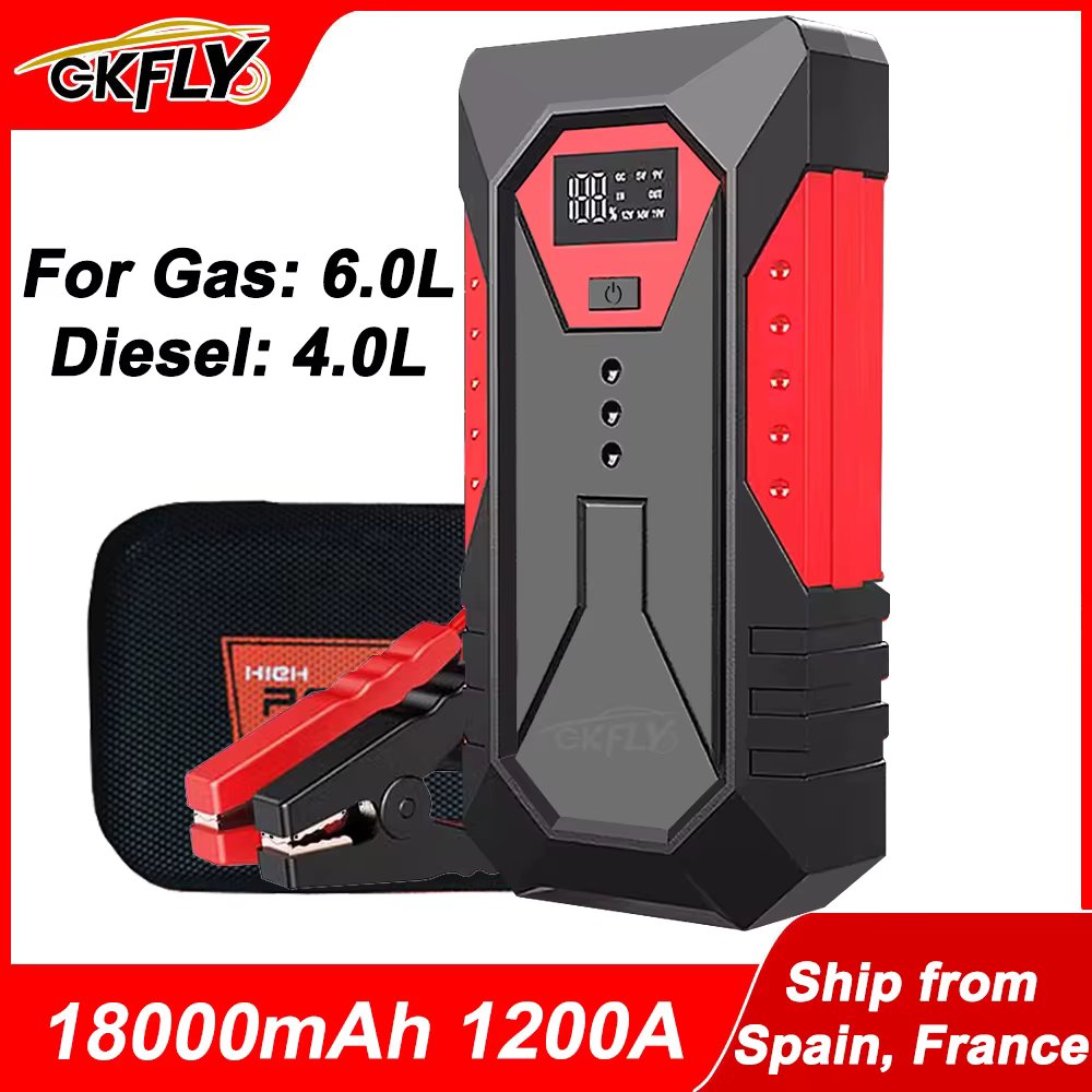 New 1200A Car Jump Starter 18000mAh Power Bank Petrol Diesel Car Battery Charger Starting For Auto Battery Booster to Start Car