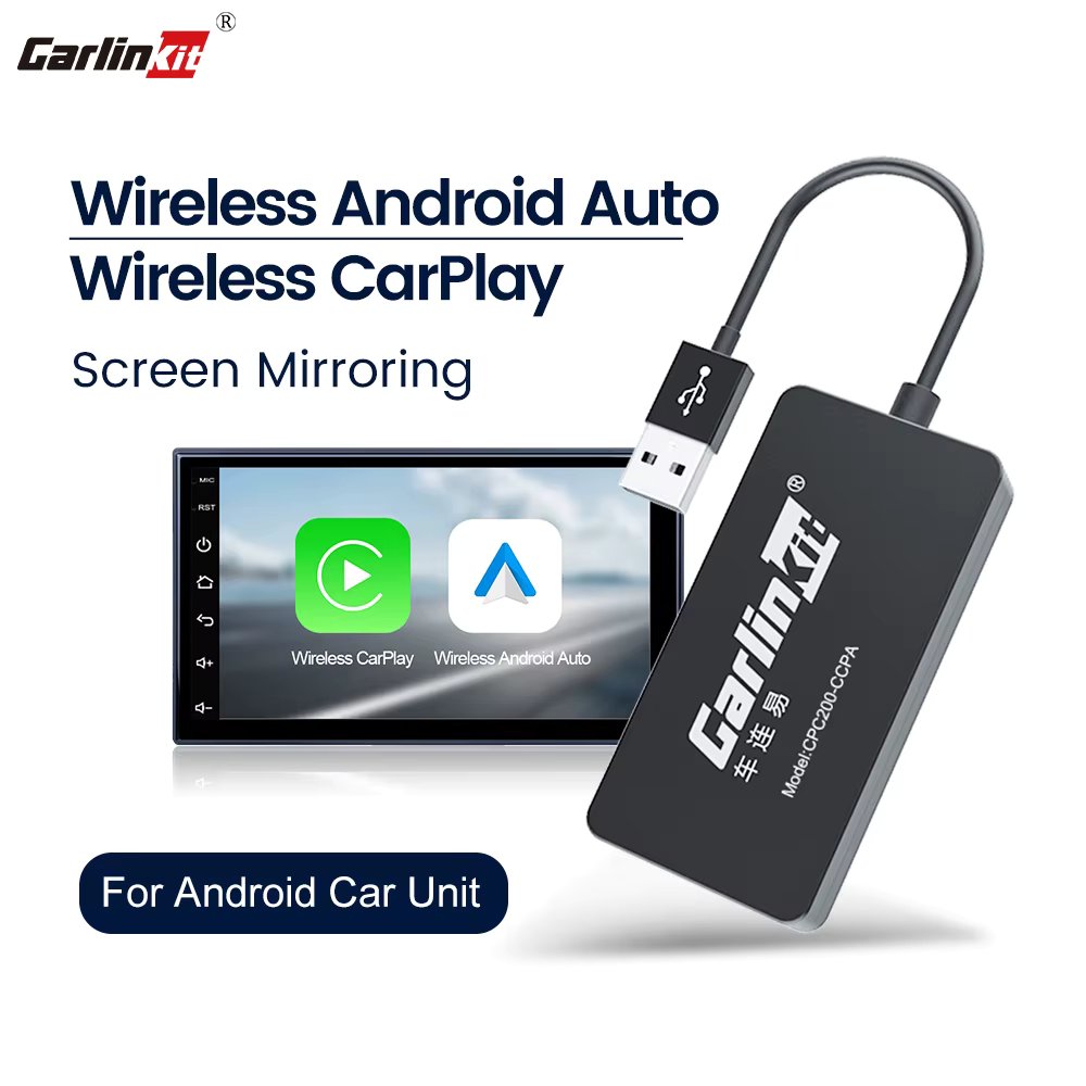 Carlinkit Wireless CarPlay Dongle for Android Car Wireless Android Auto Car Play Adapter Mirror Screen Spotify Waze Plug & Play