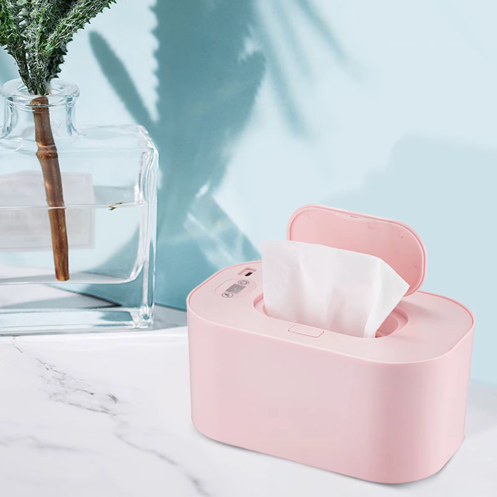 USB Baby Wet Wipe Warmer 3 Temperature Modes Diaper Wipe Warmer 10W Constant Temperature Large Capacity Portable Wet Wipe Warmer