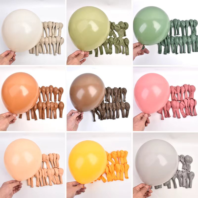 100pcs 5/10 inch Avocado Green Coffee Brown Cream Beige Balloon Wedding Balloons Bridal Baby Shower Birthday Matte Air Helium