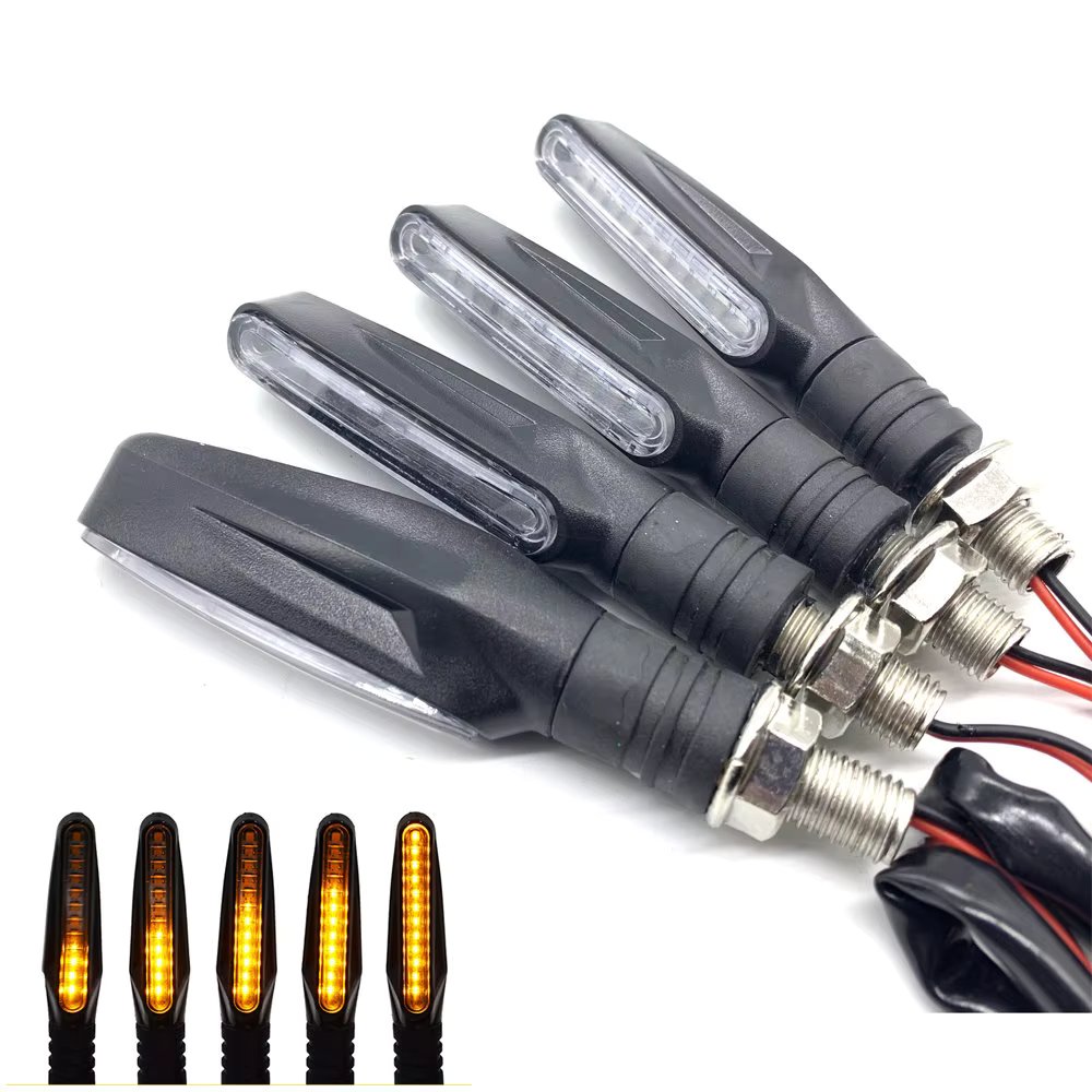 4pcs Motorcycle Turn Sequential Signals LED Blinker Flowing Water Flashing Lights Tail Stop Indicators Turn Signal