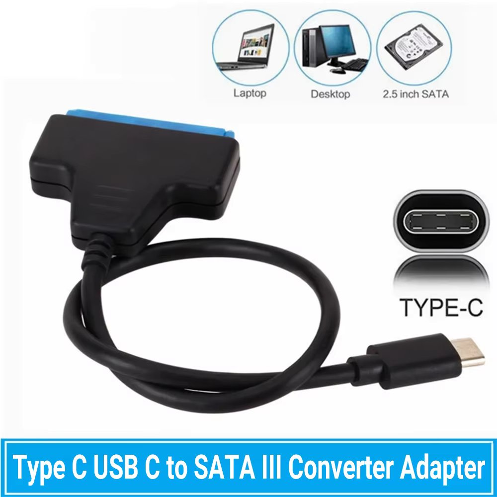 1X Type C USB C to SATA III Converter Adapter Cable for 2.5" Hard Drive HDD SSD