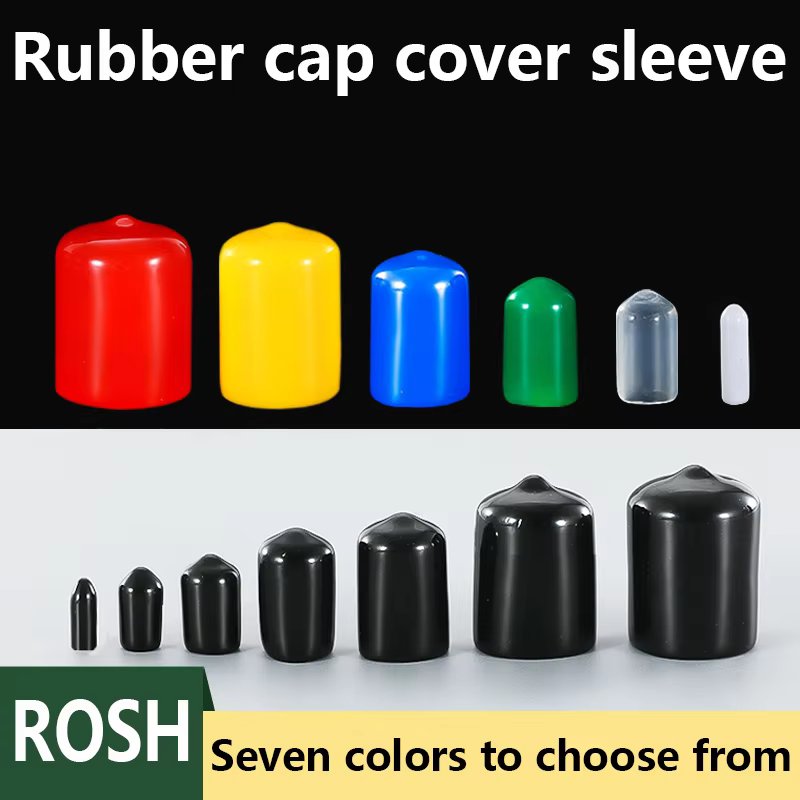 Rubber Cap Sleeve Soft Elasticity Silicone Protective Cover  Sealing Plug Thread Protection Sleeve Black Red White Blue 1.5-24mm