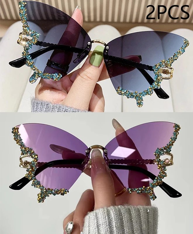 2PCS blue purple