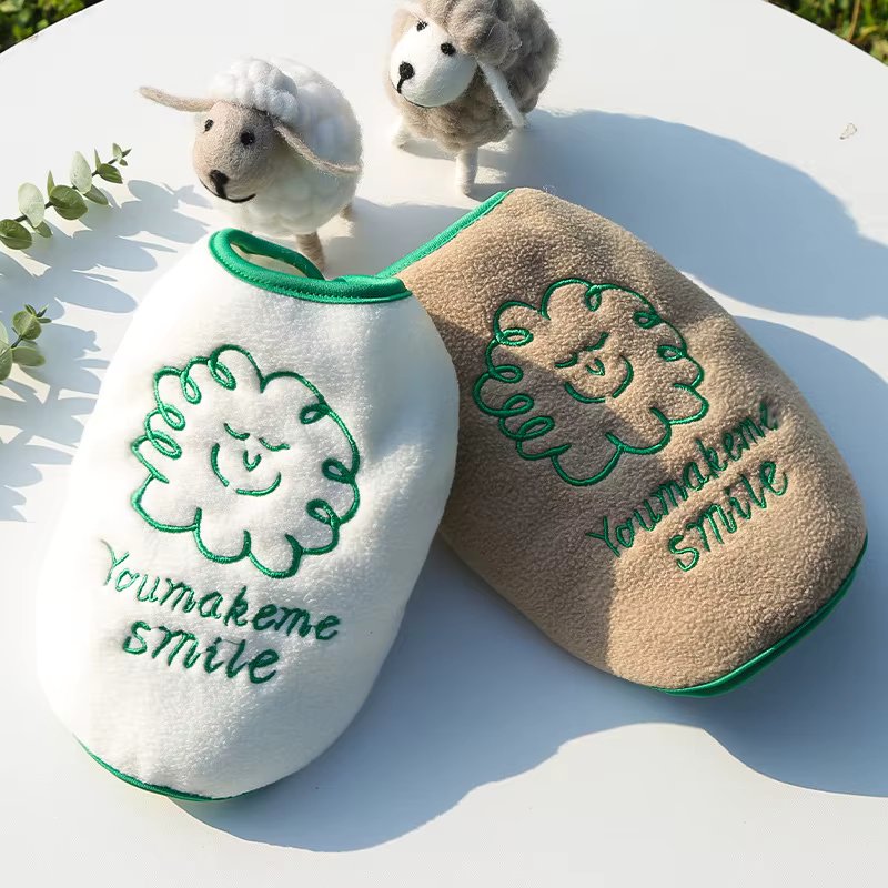 Pet Open Button Vest Winter Teddy Warm Clothes Schnauzer Cartoon Clothes Pet Open Button VesDog Casual Jacket Pet Supplies XS-XL