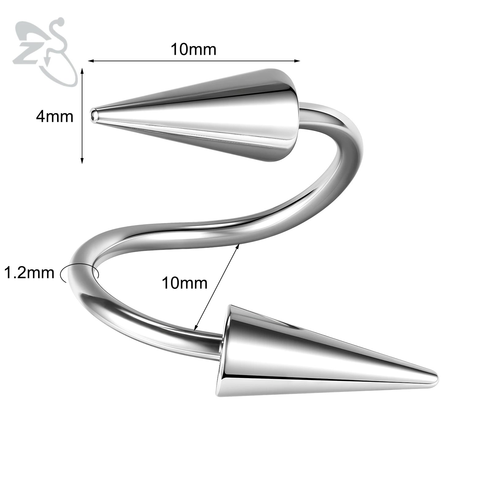 Silver-10X4X10mm