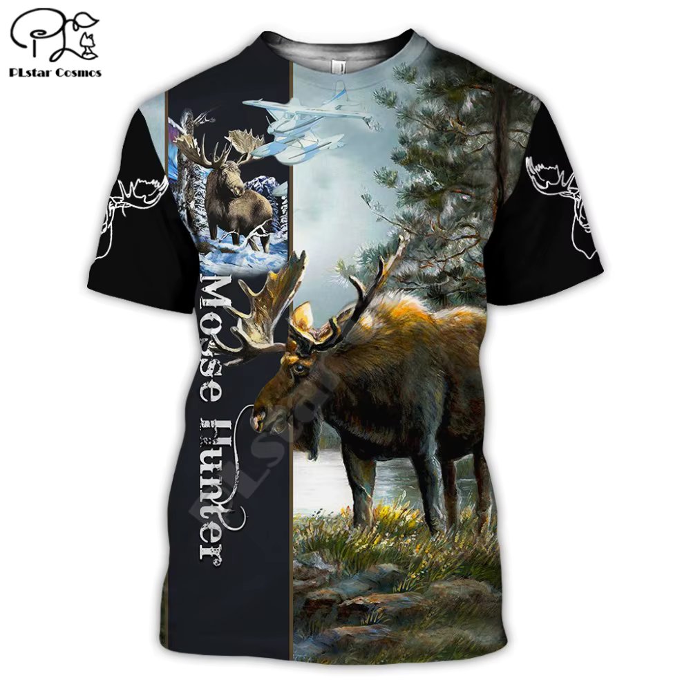 2020 summer Men/Women T shirts Animal Deer/Moose Hunting Camo Printed tshirt Harajuku Fashion Shorts Sleeve T-shirts Casual Tees