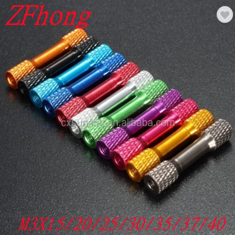 10pcs/lot M3 Double Knurled Multi-color Aluminum Standoff For RC Multirotors For Racing Cross Drones Quadcopters