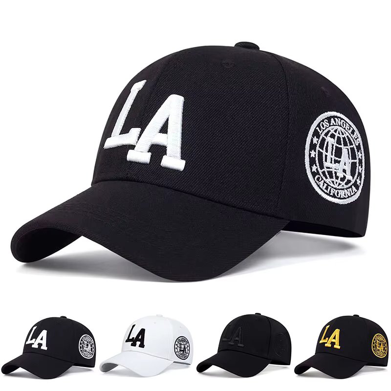 Unisex LA Leter Embroidery Snapback Baseball Caps Spring and Autumn Outdoor Adjustable Casual Hats Sunscreen Hat