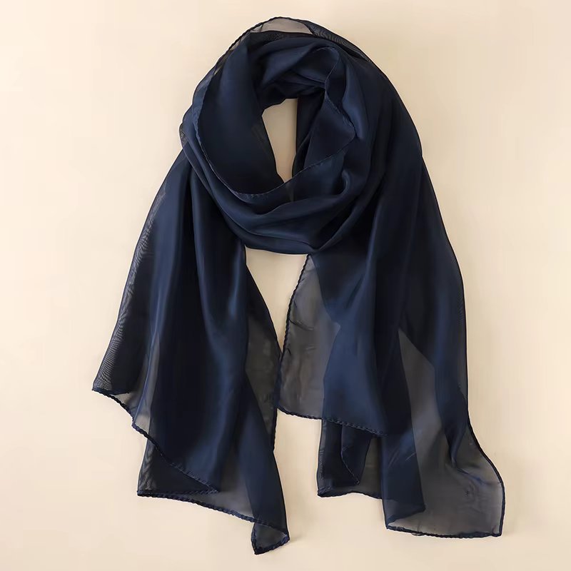 2023 New Fashion Summer Women Soild Color Beach Scarf Silk Shawls Headband Female Headband Wraps Sunscreen Hijab Wholesale