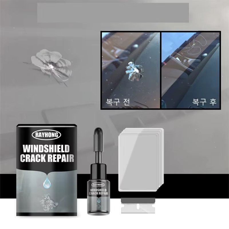 1/1 + 1/2 + 2 Vehicle Internal Criner Broken Glass Restore Tea Glass Oil-Film-removal Car Front Adhesive Glass crack Recovery Set Broken Glass Restore