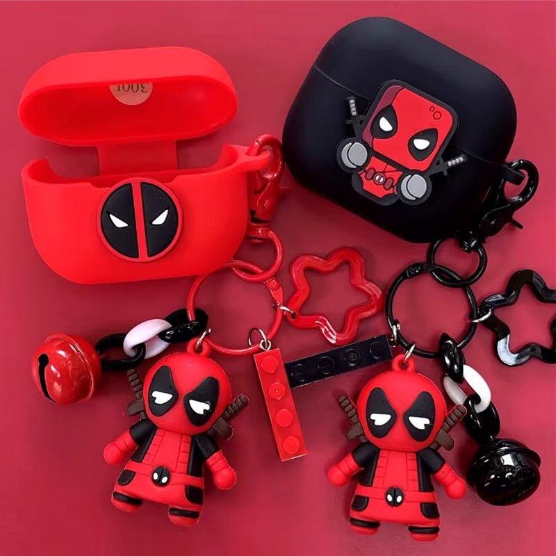 Marvel Deadpool Earphone Case Cover for Samsung Galaxy Buds 3/3Pro Silicone Wireless Earbuds Protector Shell With Keychain