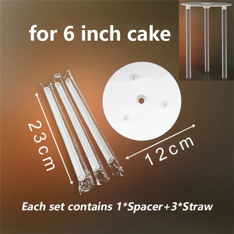Multi-layer Cake Stand Suspended Gasket Cake Tier Support Cake Dowel Rods Set Cake Stands Support Straw Frame DIY Cake Decor