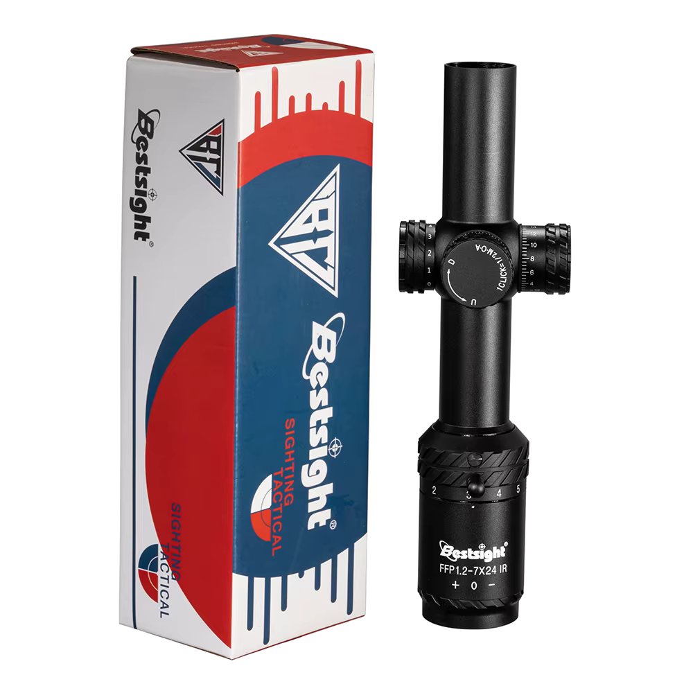 Adjustable 1.2-7x24 Red Dot Scope Red Dot Tactical Scope 20mm Rail Scope for Glock Hunting