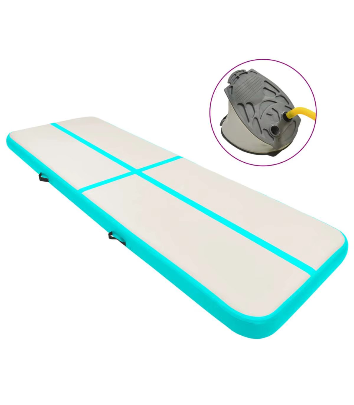 Pilates yoga Mats Inflatable Gymnastics and Pump Mat PVC Green 500x100x15 cm