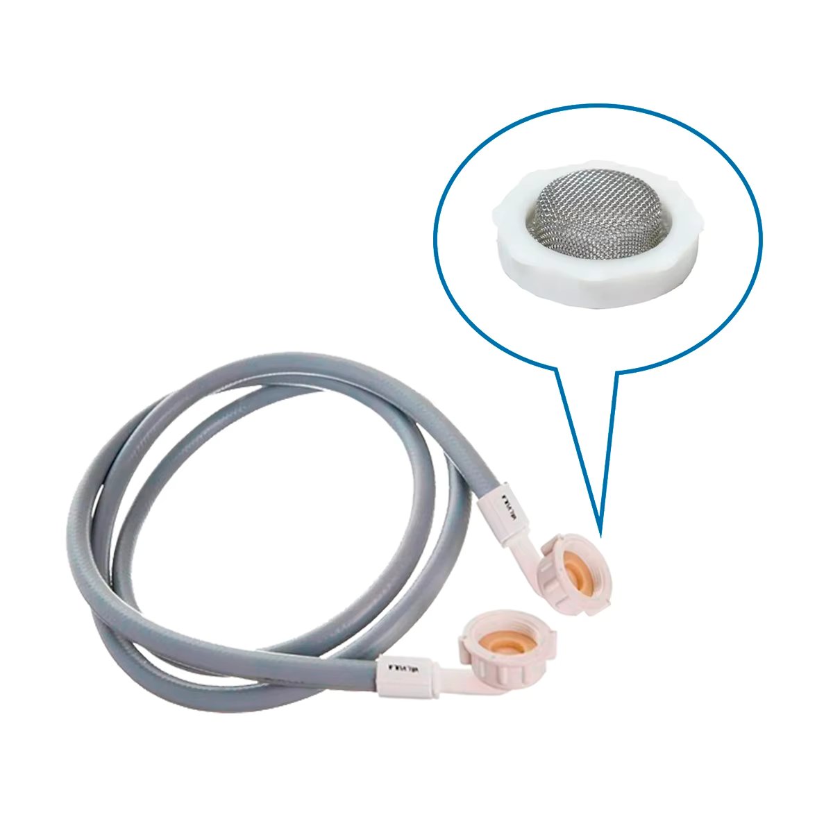 Hose Inlet 1.20mt-connection 90 ° Both sides C/Sieve