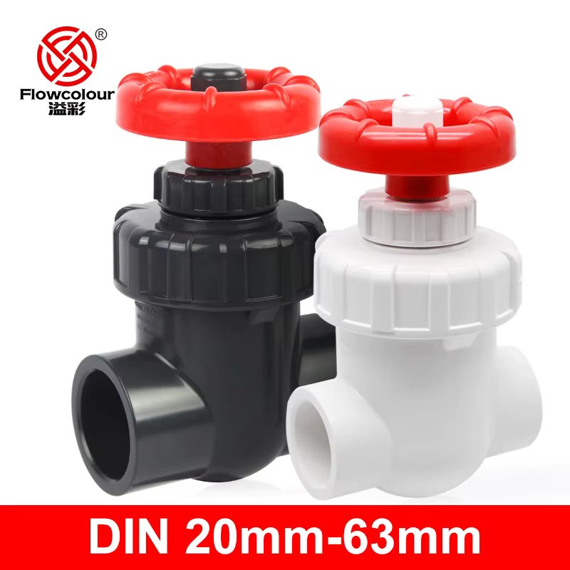 Flowcolour 20/25/32/40/50mm Hiquality UPVC Gate Valve Precision Flow Control PVC Valve Garden Irrigation Aquarium PVC Valve