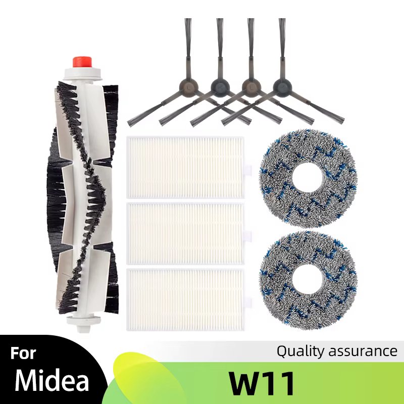 For Midea W11 Rolling Brush Side Brushes Strainer Rag Household Cleaning Tool Kits Replacement Parts