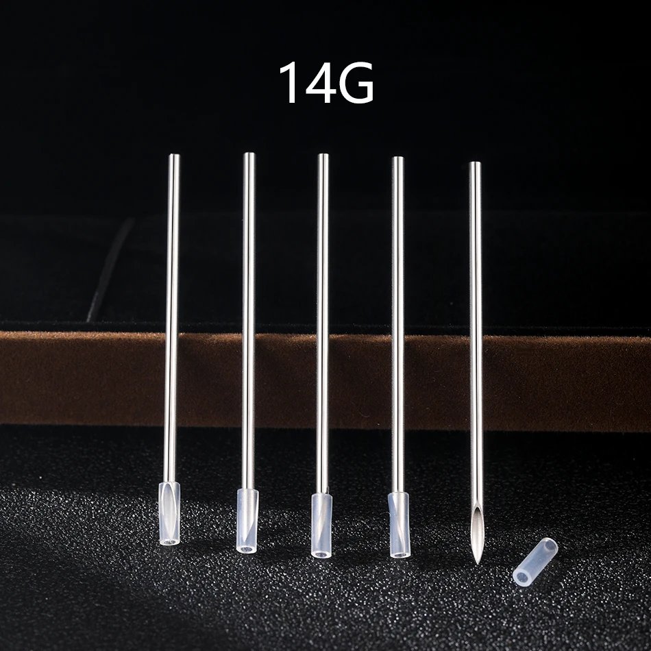 10pcs/lot Steel Disposable Sterile Body Piercing Needles Medical Tattoo Needle for Navel Nipple Lip Ear Nose Eyebrow Puncture