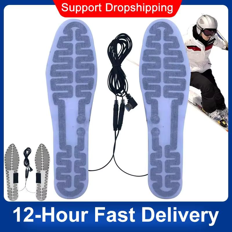 Heated Insoles For Men Women USB Rechargeable Electric Foot Warmer Heating Insoles For Sneakers Boots Leather Shoes Comfortable