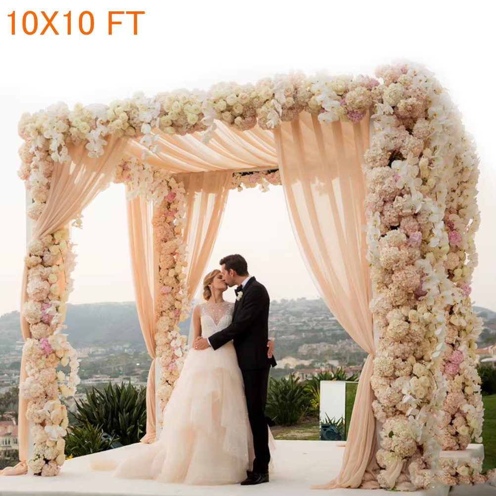 4 Post 10FTx10FT Heavy Duty Wedding Backdrop Stage Stand Outdoor Canopy Tent Chuppah Multi-use