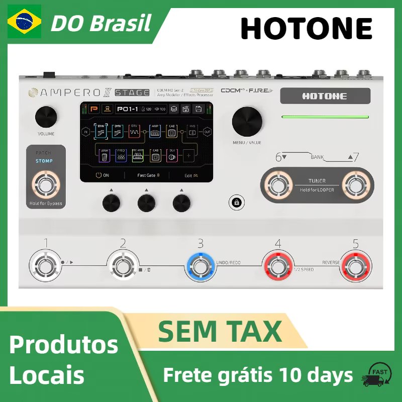 Hotone Ampero II Stage Touch Screen Guitar Bass Amp Modeling IR Cabinets Simulation Multi-Effects Pedal Dual Effect Chains
