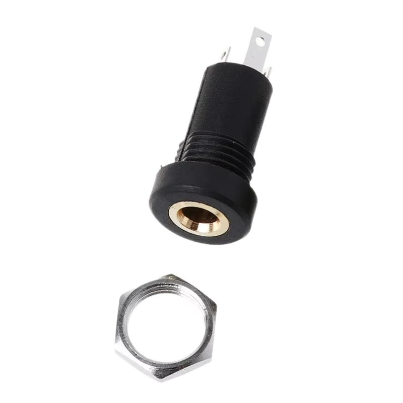 5/10Pcs 3.5mm Audio Jack Socket Stereo Solder Panel Mount Jack Connector Headphone Jack Connector 3 Pole Black with DropShipping