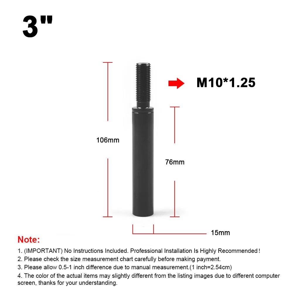 3inch and M10X1.25