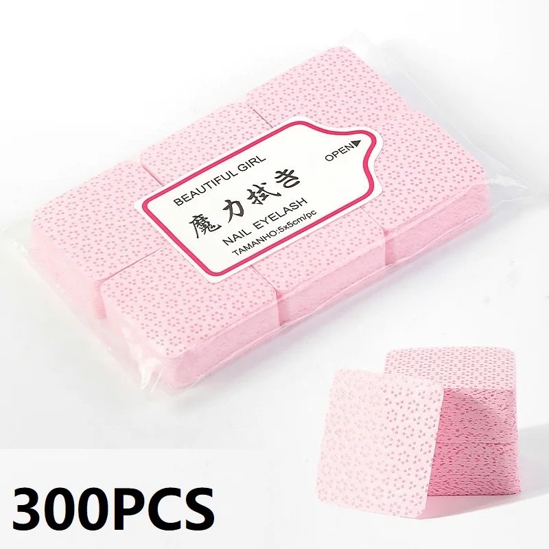 NEW 300PCS Lint Free Nail Wipes Nail Equipment Cotton Pads Lint-free Napkins for Manicure Cotton for Fluffy Nails Nail Cleaner