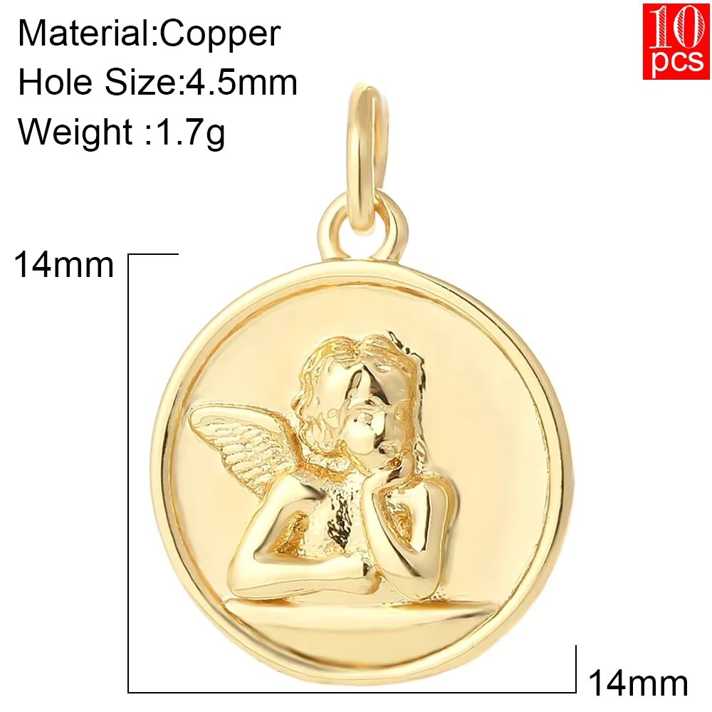 10pcs Goth Cross Wholesale Chrams for Jewelry Making Supplies Angel Charm Stainless Steel Long Chain Dijes Diy Necklace Earring