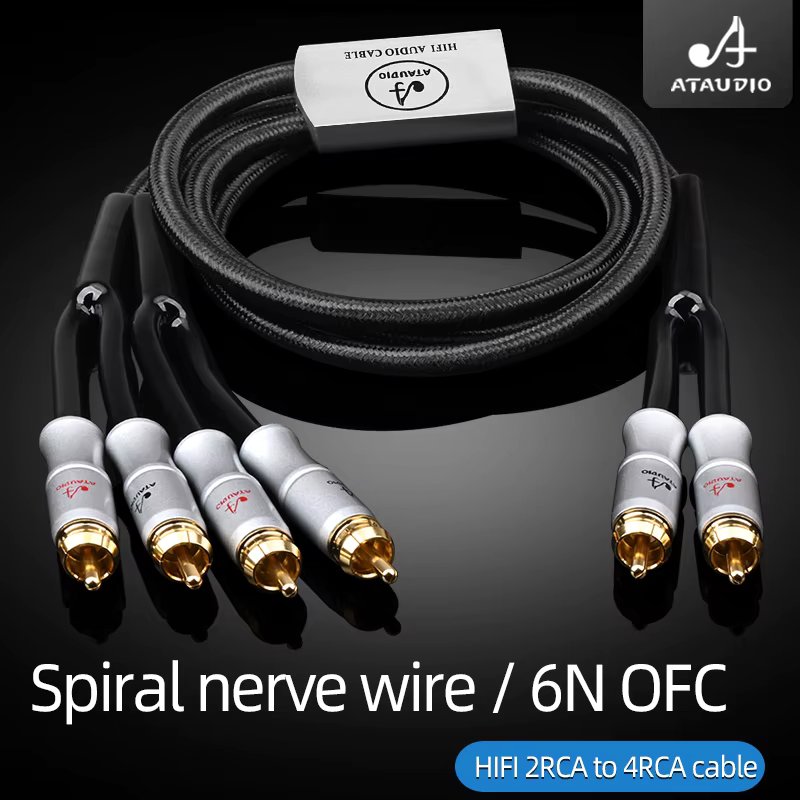 RCA Stereo Plug Male to Dual RCA Stereo Plug Male 1 Input 2 Output Stereo Audio Splitter Cable 6N OFC Pure Copper wire