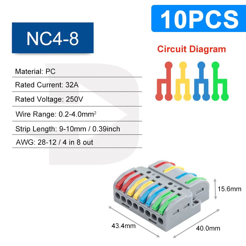 10PCS NC-4-8
