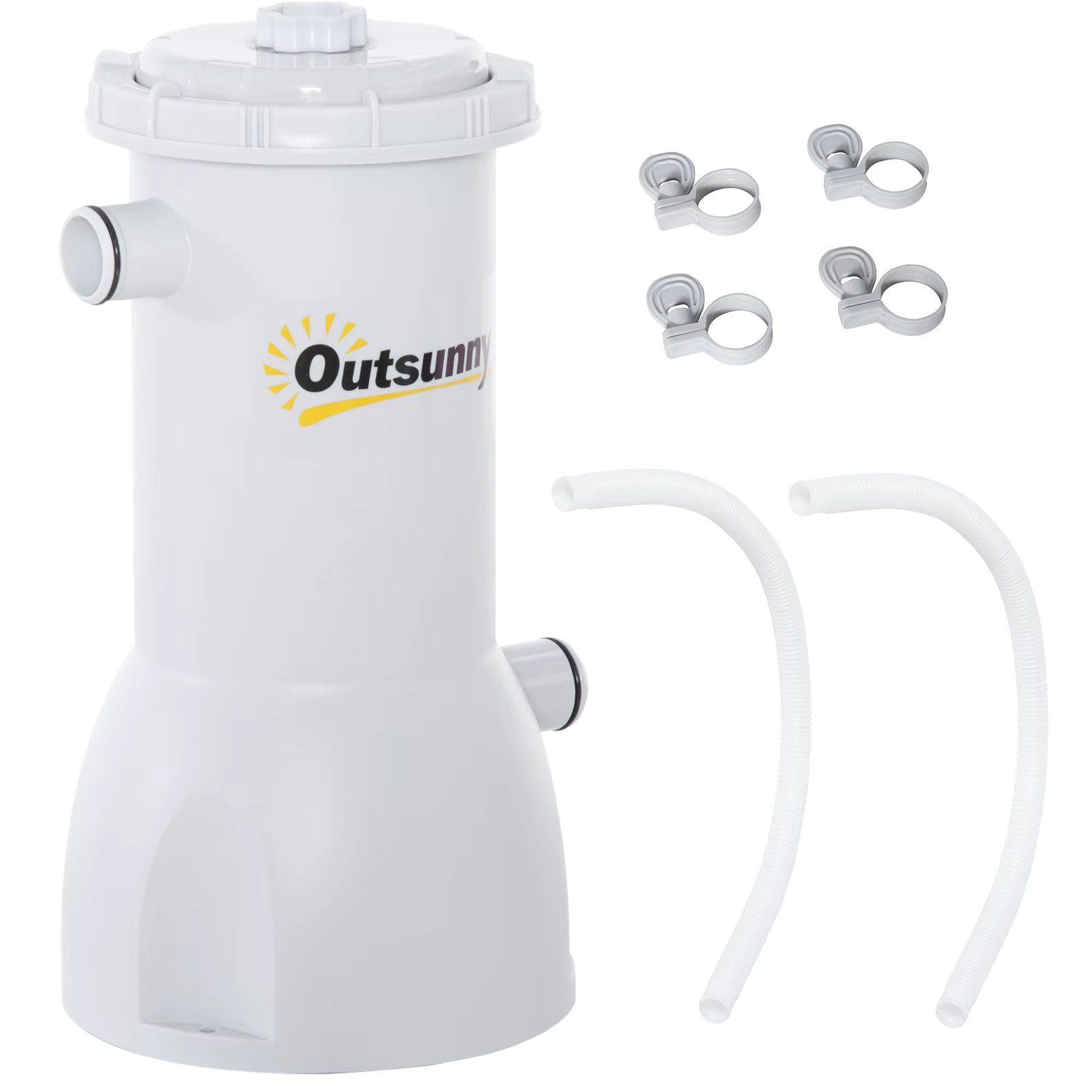 Outsunny filter scrubber 4.000 L/H for swimming pool 15.000 L with Nano filter balls and connecting hoses 100 cm Ø 21x35 cm