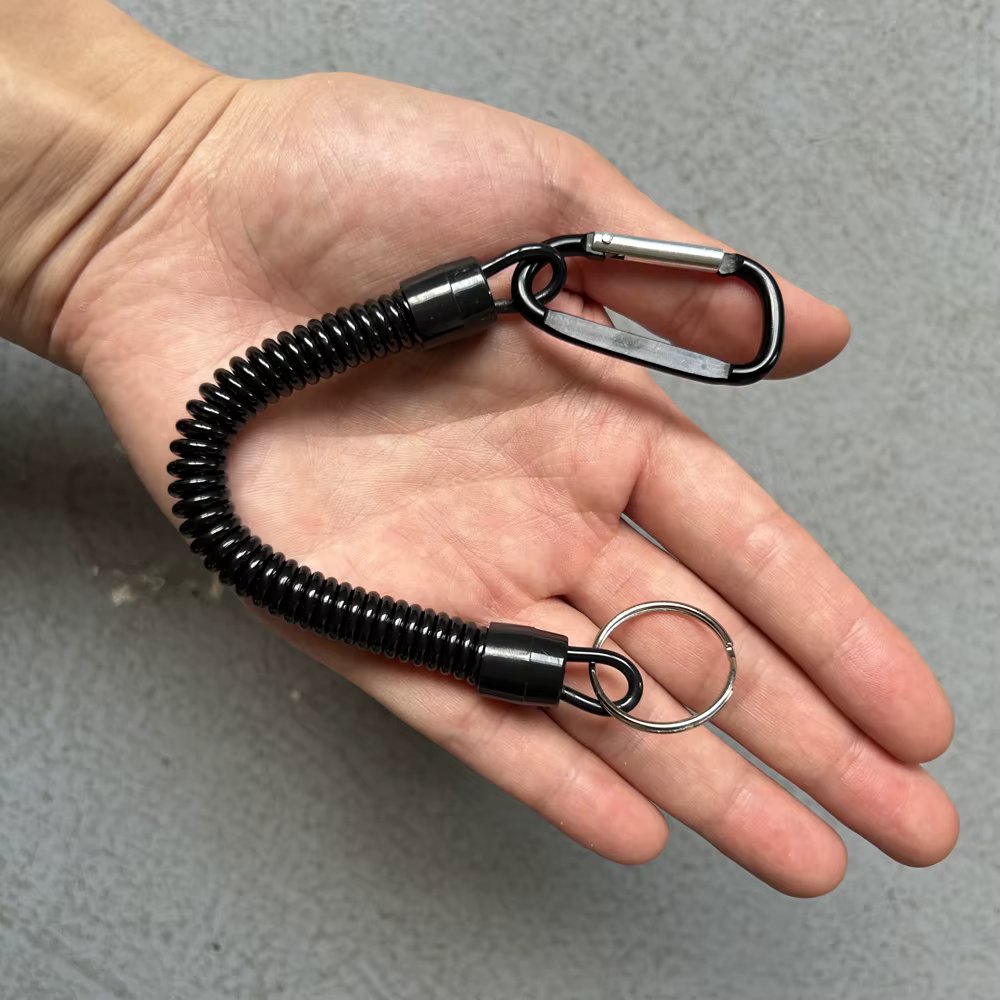 1PC Tactical Retractable Spring Elastic Rope Security Gear Tool Hiking Camping Anti-lost Phone Keychain Fishing Lanyards Outdoor