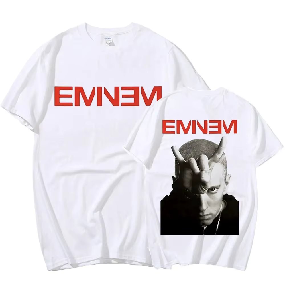 Rapper Eminem Music Album T Shirt World Tour Gift for Fan T-shirt Men Women Cotton Short Sleeve Cotton Tshirt Tee Clothes Tops