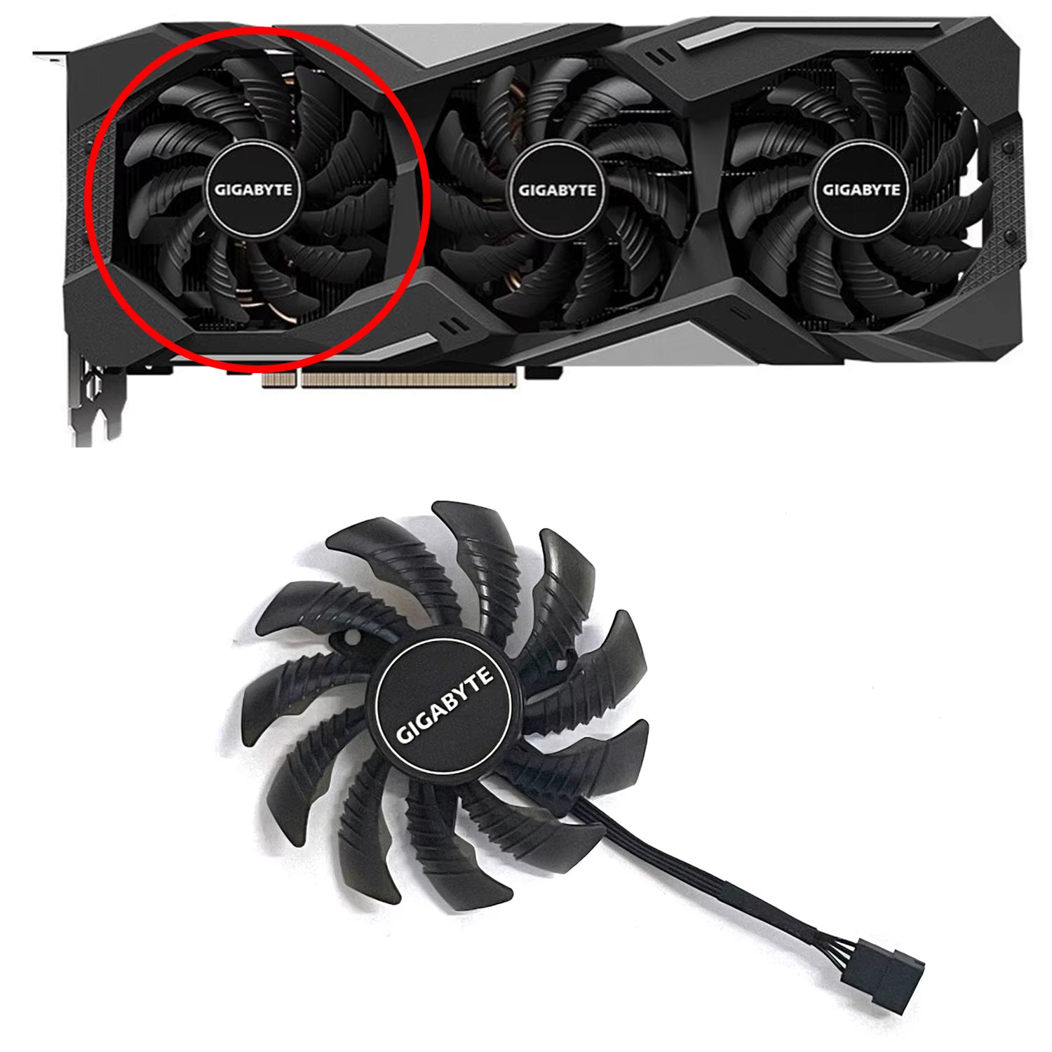 PLD08010S12HH 78mm DC 12V 0.35A 4Pin RX5700 GPU Cooler for Gigabyte Radeon RX 5500 5600 5700 XT Graphics Card Fan Cooling