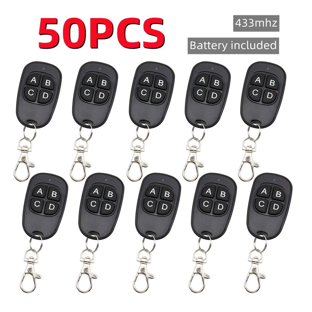 50pcs/lot 433MHz Copy Remote Control Electric Garage Door Opener Remote Control Duplicator Clone Cloning Code Controller