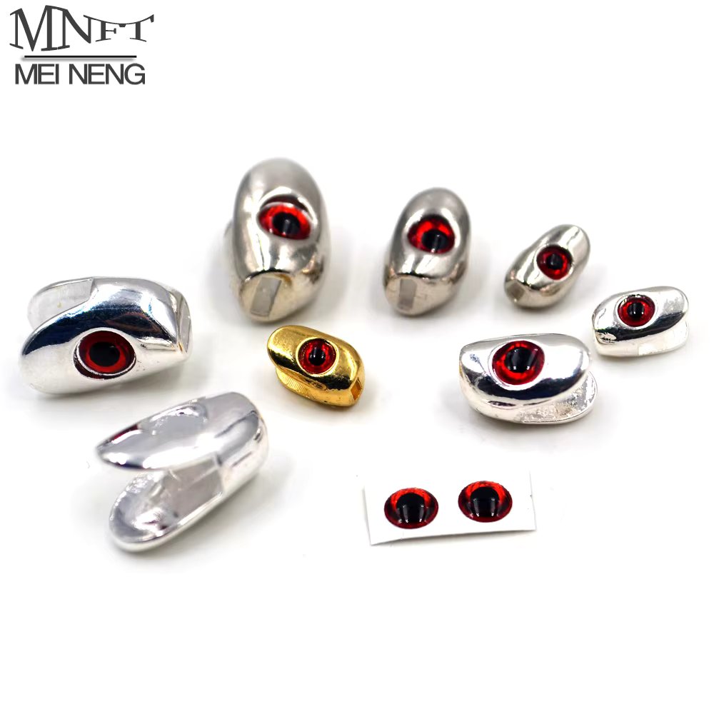 MNFT Fish Skull Weighted Heads With 3D Eyes Size L M S Fly Fishing Lure For Streamers Fly Tying Materials