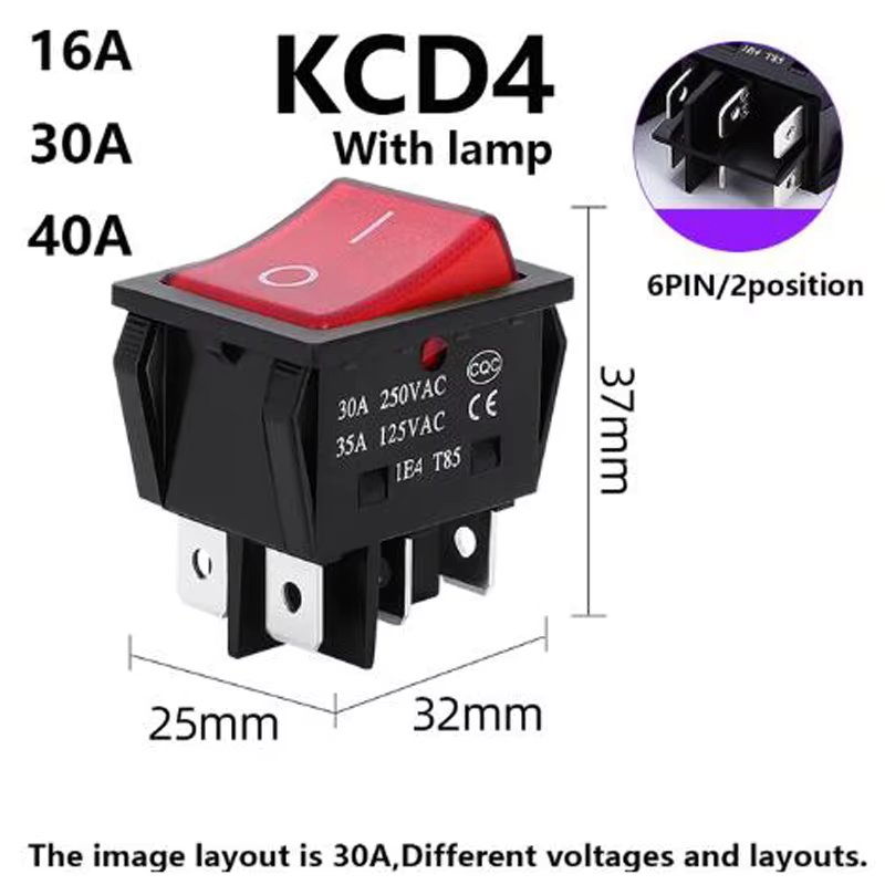 2Position 6PIN Red