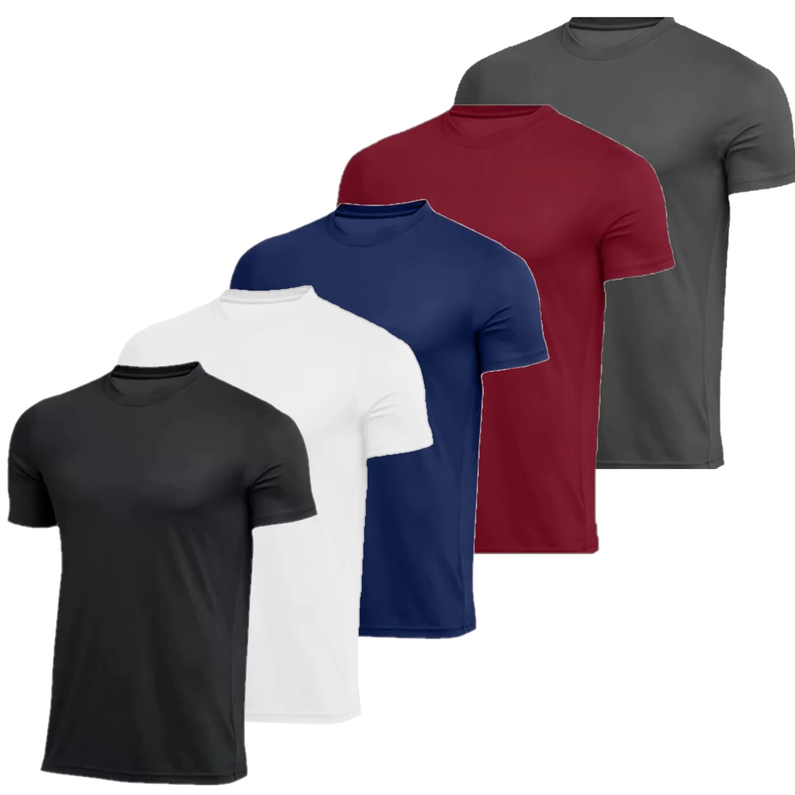 Kit 5 Camiseta Masculina Dry Fit Slim Fit Manga Curta