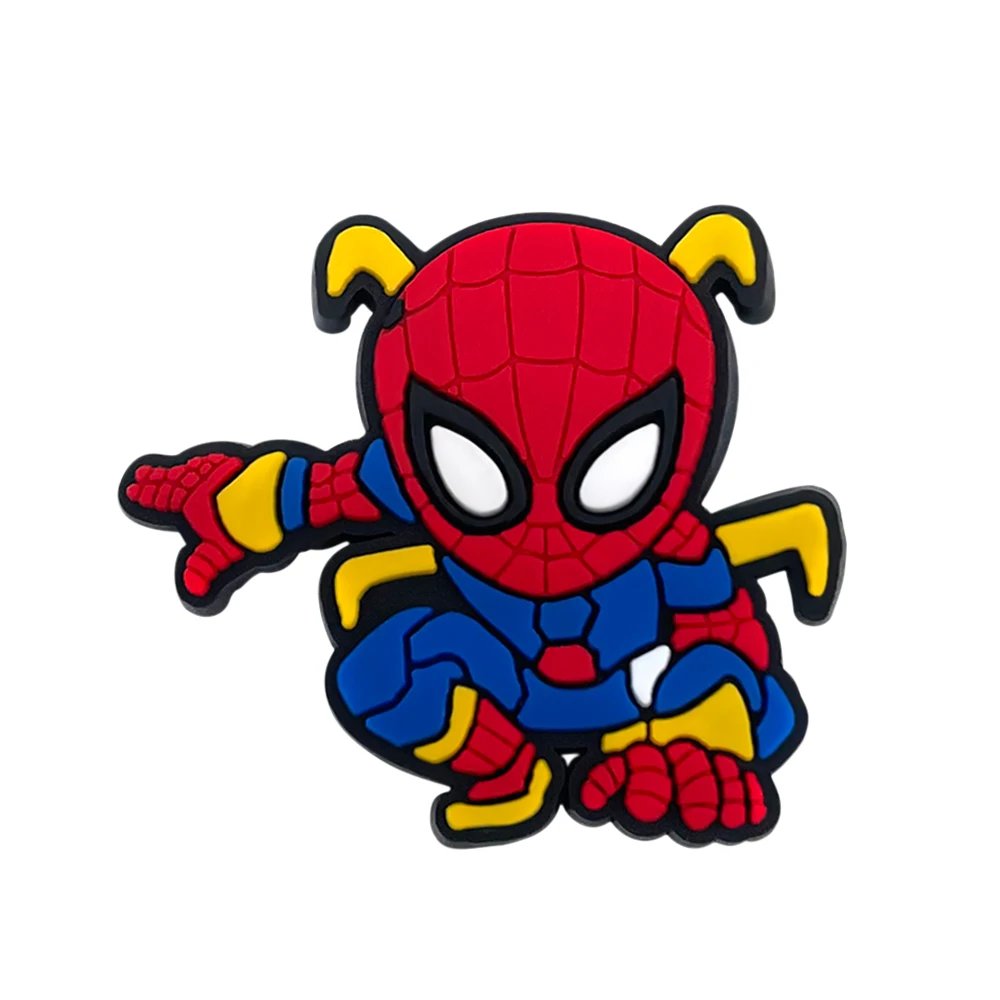 Disney 1pcs Marvel Shoe Charms PVC Cute Superhero Spiderman DIY Cartoon Sandals Accessories Decorate Boys Kids Men X-mas Gifts