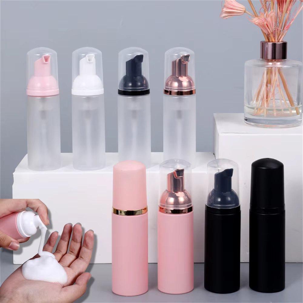 50ml Small Foam Dispenser Plastic Pump Bottles Mini Empty Soap Refillable Bottle for Travel Cleaning Cosmetics Packaging