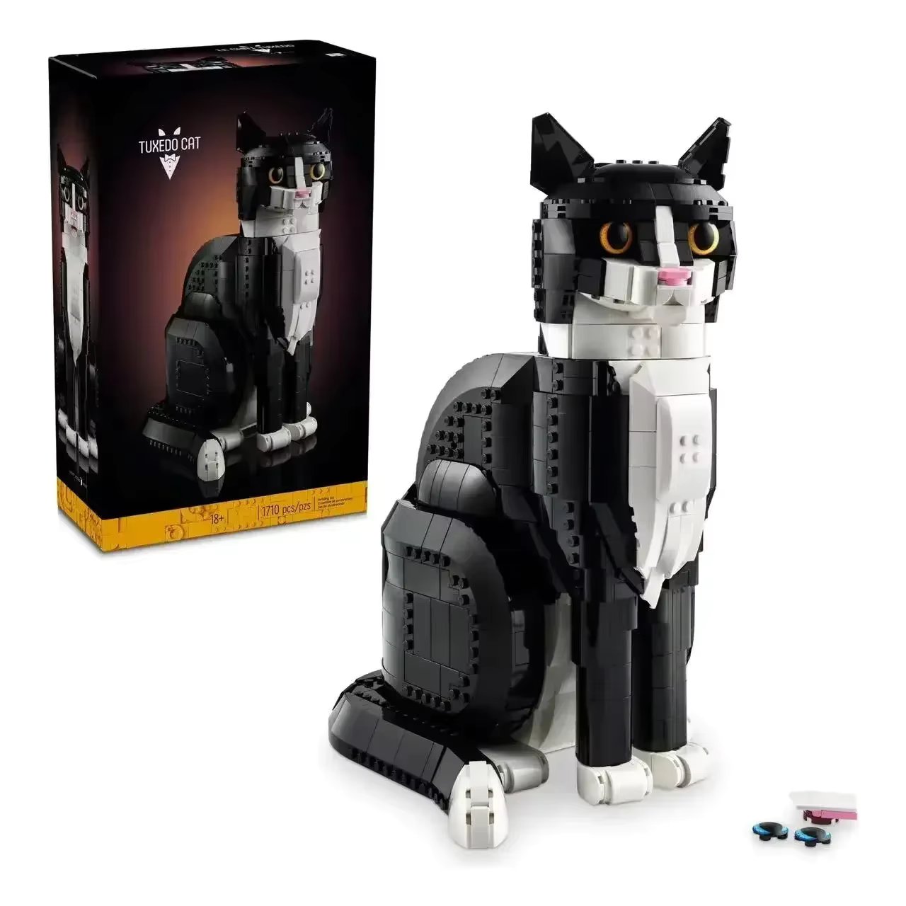 2024 New 21349 Tuxedo Cat 43247 Lion Animal Model Building Blocks Assemble Cute Cartoon Bricks Puzzle Toys For Children Gifts