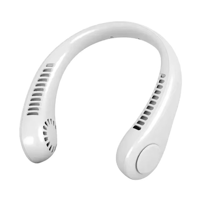 Mini neck less fan, long-lasting silent portable device, USB charging, digital screen, 3-speed