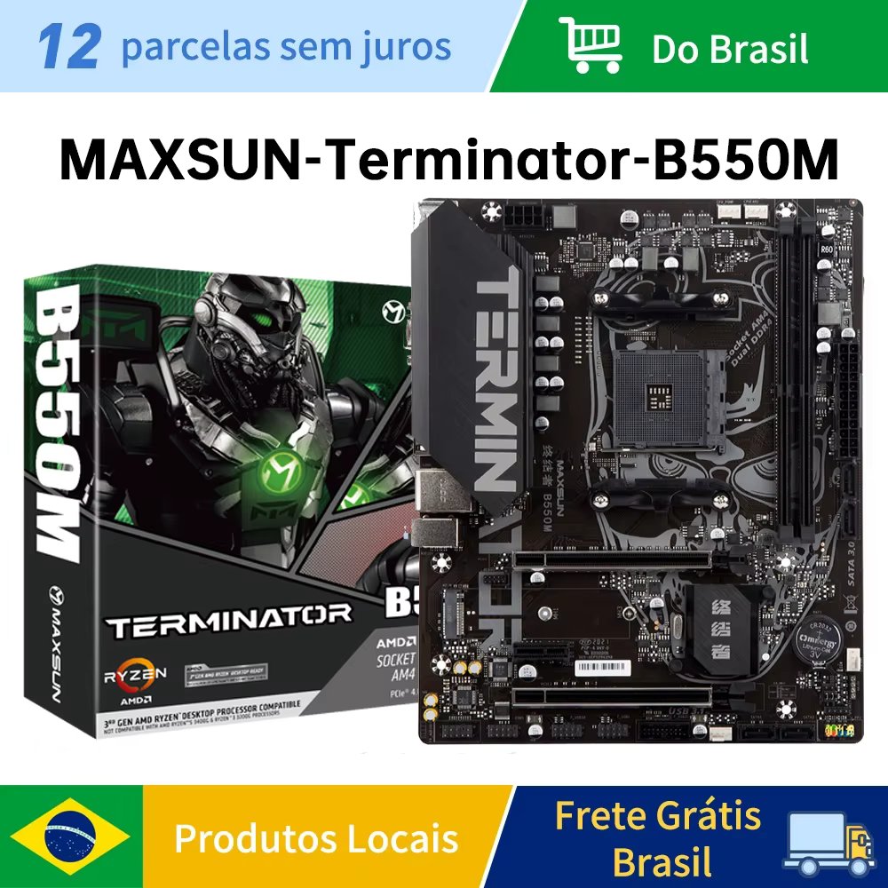 MAXSUN Terminator AMD B550M Motherboard Dual Channel DDR4 USB3.1PCIE 4.0 AM4 Supports Ryzen 4000/5000 (5600/5600G/5700X/5700X3D）