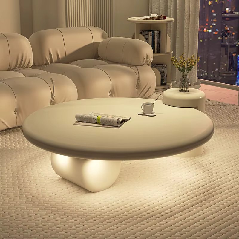 Lamps Modern Round Simple Table Nordic Smart Glamour Premium Design Coffee Tables Small White Cute Mesa De Centro Furniture