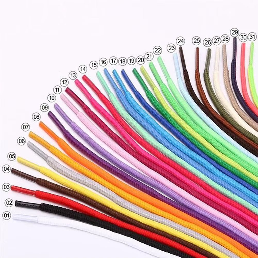 2022 New Shoelace Unisex Ropes Multicolor Waxed Round Cord Dress Shoe Laces Diy High Quality Solid 70-160Cm Colourful Shoelace