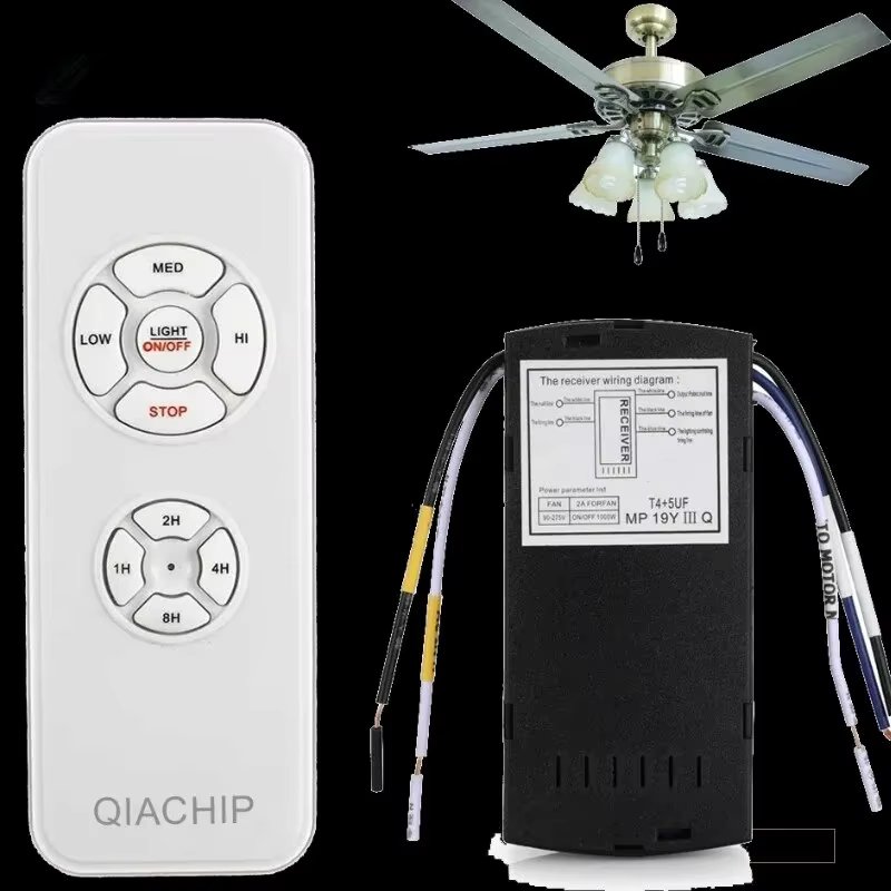 GERMA Universal Ceiling Fan Lamp Remote Control Kit AC 110-240V Timing Control Switch Adjusted Wind Speed Transmitter Receiver