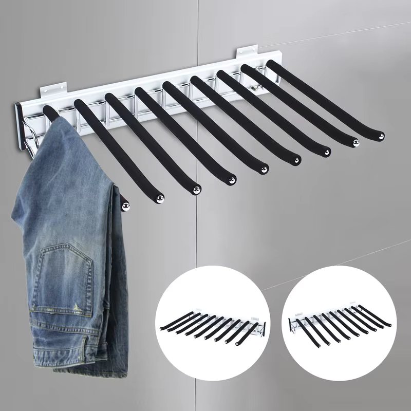 Pull Out Clothing Rack Scarf Holder Rail Extendable Trousers Hanger Suitable Wardrobe Depth 48cm Space Saving Closet Organizer